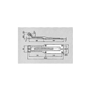 Rear door hinge, stainless steel, length 292.5 mm