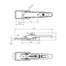 Compensating tension locks, galvanized, bracket & safety device, lockable