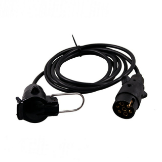 Extension cable 7-pin, with 3 m cable, plug + coupling socket