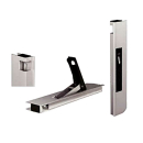 Drop side locks with stop, anodized aluminum 400 mm height, right