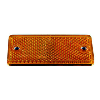 Yellow reflector, 90 x 40 mm, with 2 holes