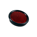 Reflector red Ø 75 mm, rubber frame, fastening screw