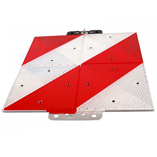 Rear park warning sign, rigid, 285 x 285 mm, 8 riveted reflectors