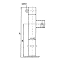 Support foot with hexagonal connection, galvanized, tube Ø 60 x 4 mm, square A 415 mm, B 280 mm, stroke 240 mm