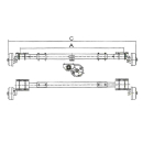 Akselbremset, 1400 kg A = 700-1300mm C = 1150-1750mm