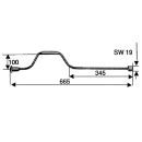 Boring crank length 665 mm, wrench size 19 mm