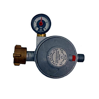 Caravan regulator with pressure gauge D 68 30 mbar