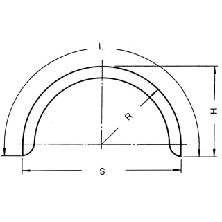 Single axle mudguard profile 12/40 B220 R375 L1210 S750 H390