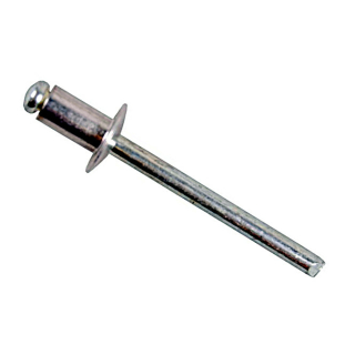 Blind rivet head 9 mm aluminum 4.8 x 10 mm, clamping range 4.6 - 6.0 mm