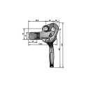 Pendulum lock on the right 210mm spring lock weld-on plate long