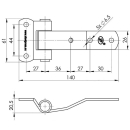 Universal hinge VA cranked