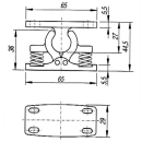 Door holder complete, white, plastic