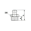 Conical grease nipple 180° H1 M8 x 1.0 SW 9