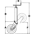 Agricultural wagon support wheel semi-automatically...