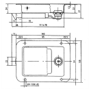 Handle plate lock 140 x 108 x 38 mm without internal operation 2 keys