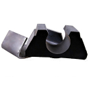 Flat tube holder Ø 50 mm, raw lower part, rubber...