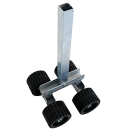 Fixed support square tube 4 wobble rollers