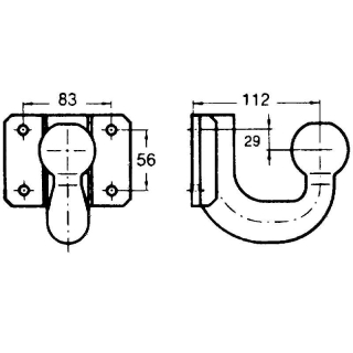 Coupling ball screw-on plate 83/56