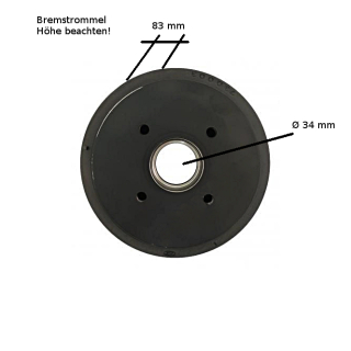 Brake drum suitable for Knott 200 x 50, RA: 100 x 4 holes, type 20-2425/1