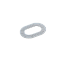 Plastic washer for oval eyelets, transparent