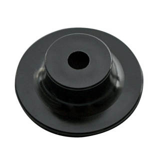 Round button 6/8 mm rope, black, 32 mm, with a large mushroom head, plastic