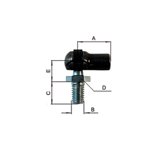 Angle heads (polyamide) for gas springs, gas pressure springs