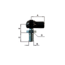 Angle heads (polyamide) for gas springs, gas pressure...