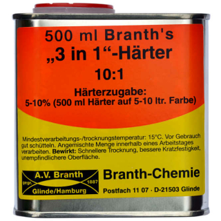 3in1 hardener concentrate 500 ml, faster drying, scratch resistance