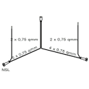 Cable set 7.5 m long. with PVC plug, 7-pin with outlet for DC connection